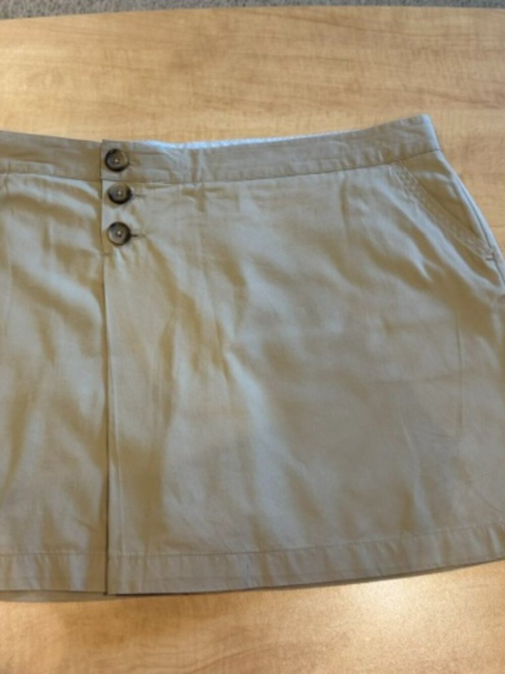 NWT Lands End Cotton Skort - Khaki Size 18